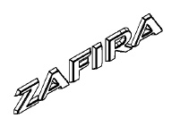 Napis "ZAFIRA" na tył ZAFIRA B